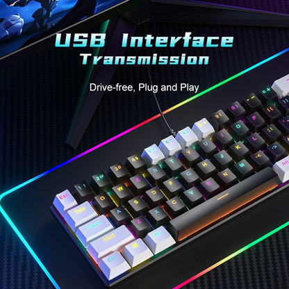 BD61 Mechanical Keyboard RGB Hot-Swappable Wired Gaming Keyboard