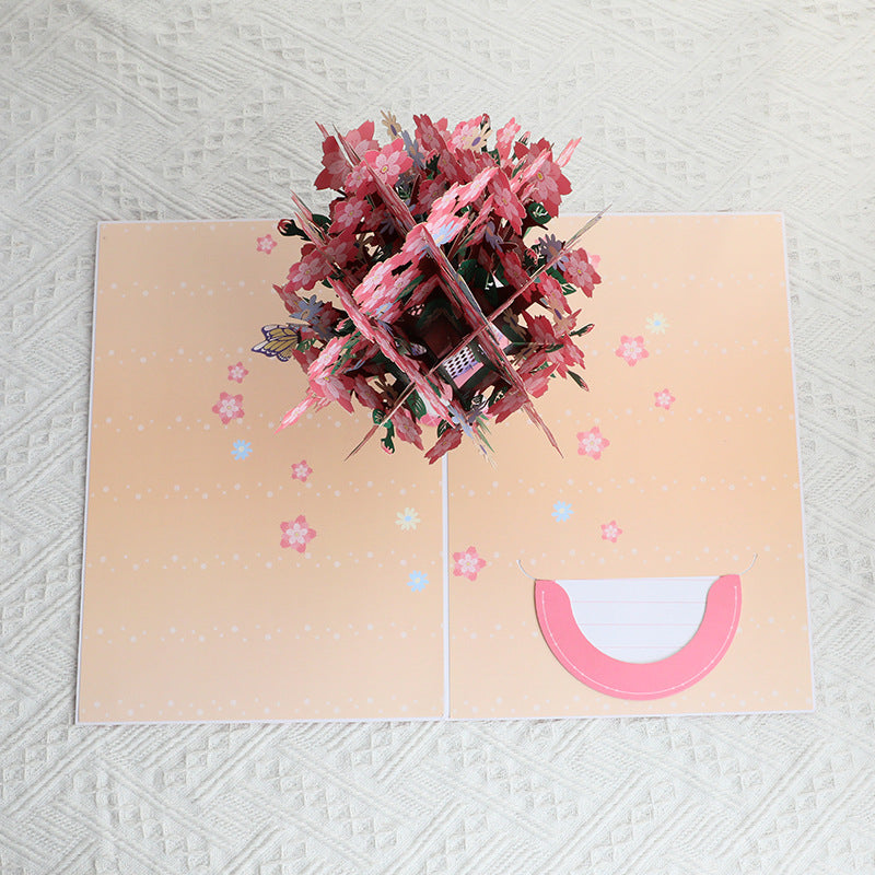 3D Pop-Up Cherry Blossom Greeting Card