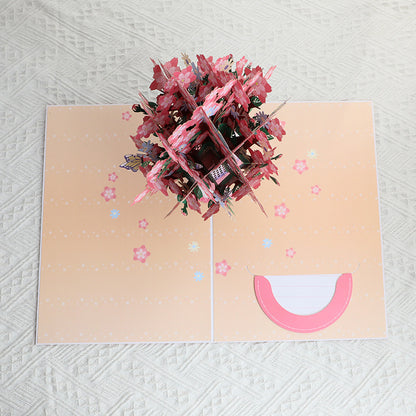 3D Pop-Up Cherry Blossom Greeting Card