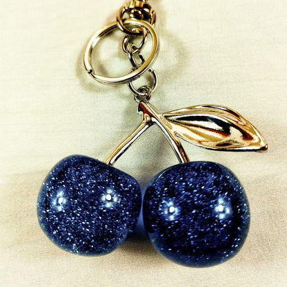 Cherry-themed premium metal keychain