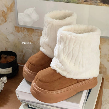 Retro Color-matching Cotton Shoes