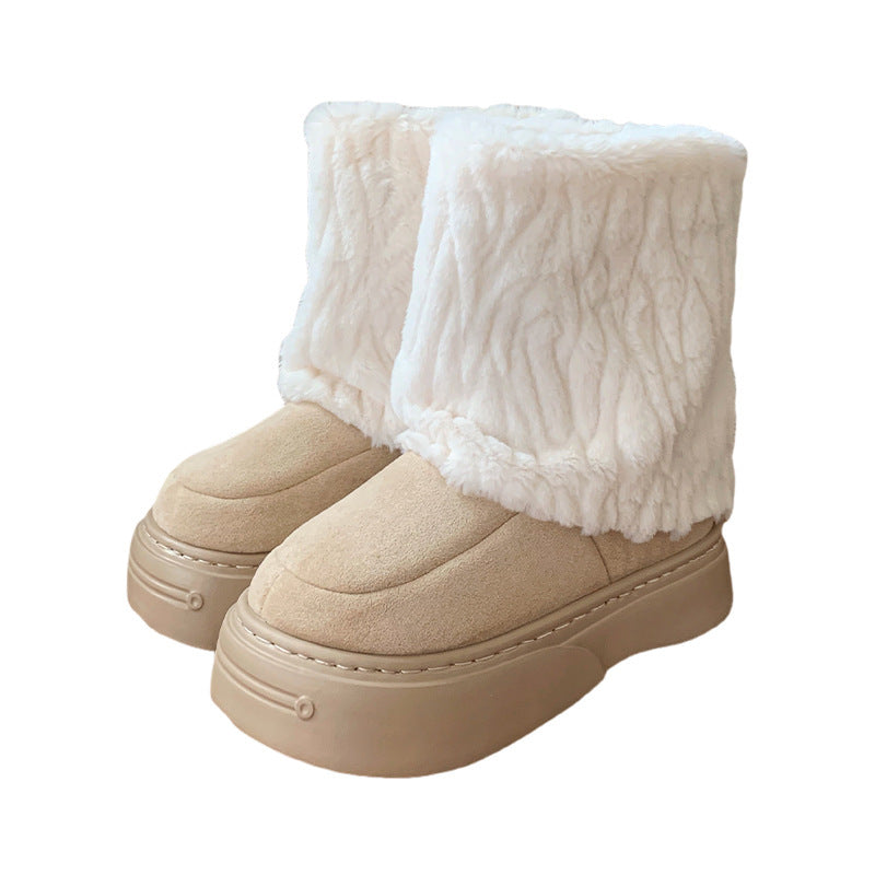 Retro Color-matching Cotton Shoes