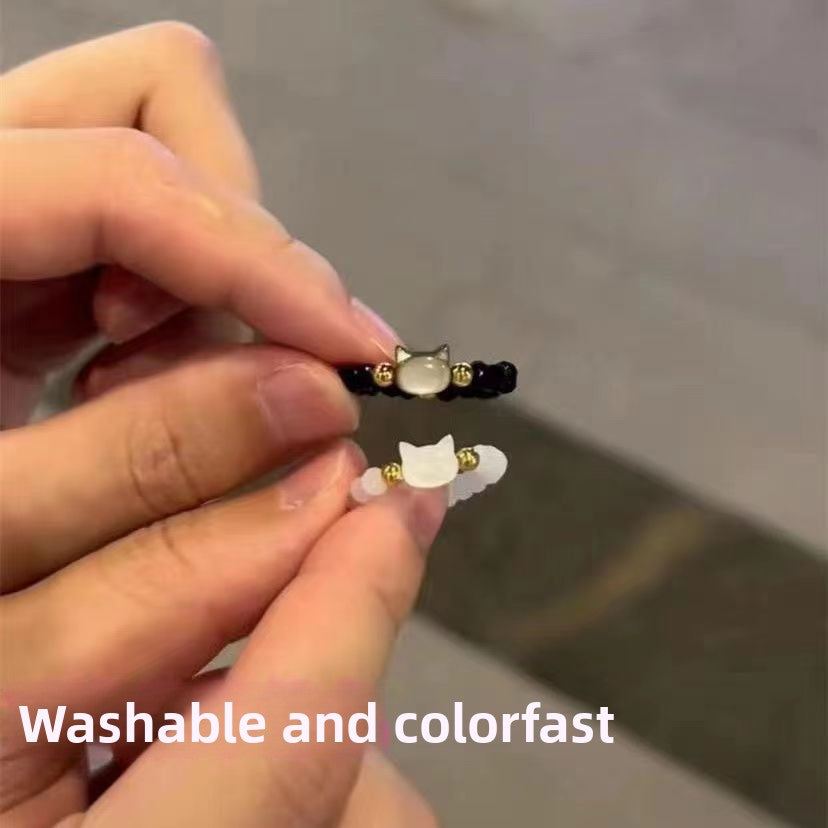 Adjustable Cat Couple's Matching Rings