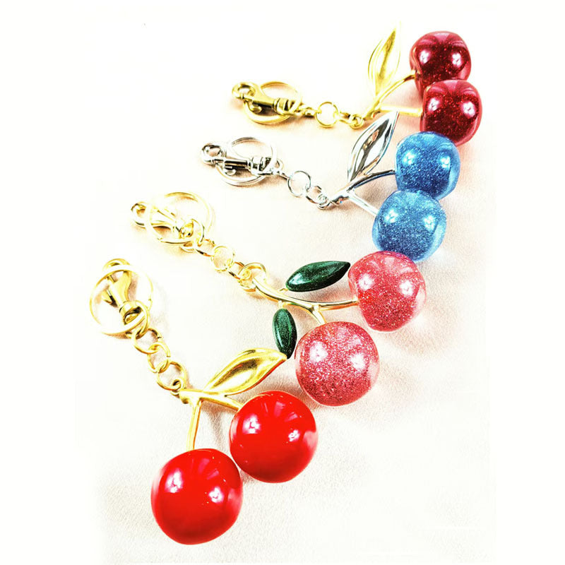Cherry-themed premium metal keychain