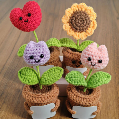 Handmade Crocheted Mini Potted Flower Ornament