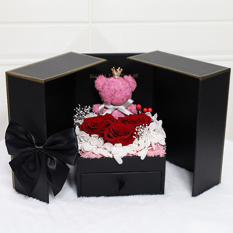 Premium Valentine's Day Bear Preserved Flower Gift Box