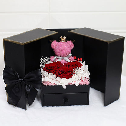 Premium Valentine's Day Bear Preserved Flower Gift Box