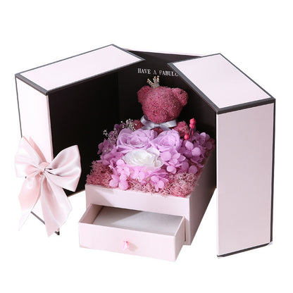 Premium Valentine's Day Bear Preserved Flower Gift Box