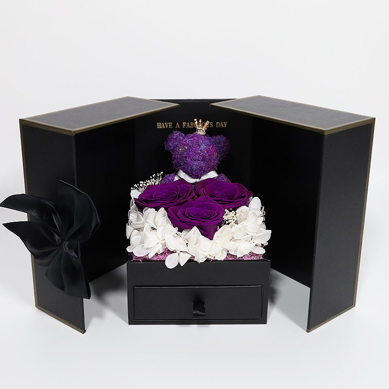 Premium Valentine's Day Bear Preserved Flower Gift Box