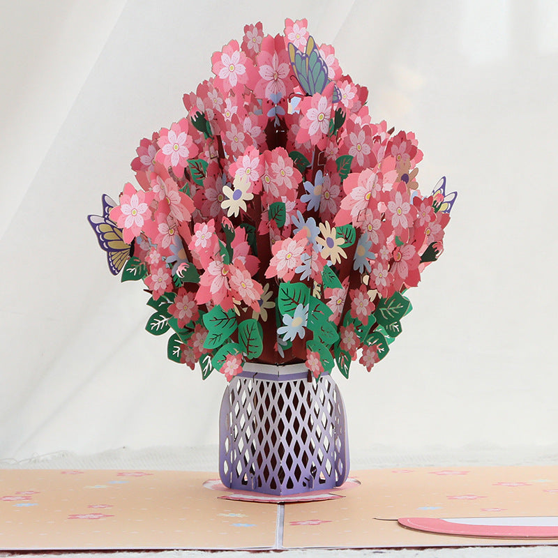 3D Pop-Up Cherry Blossom Greeting Card