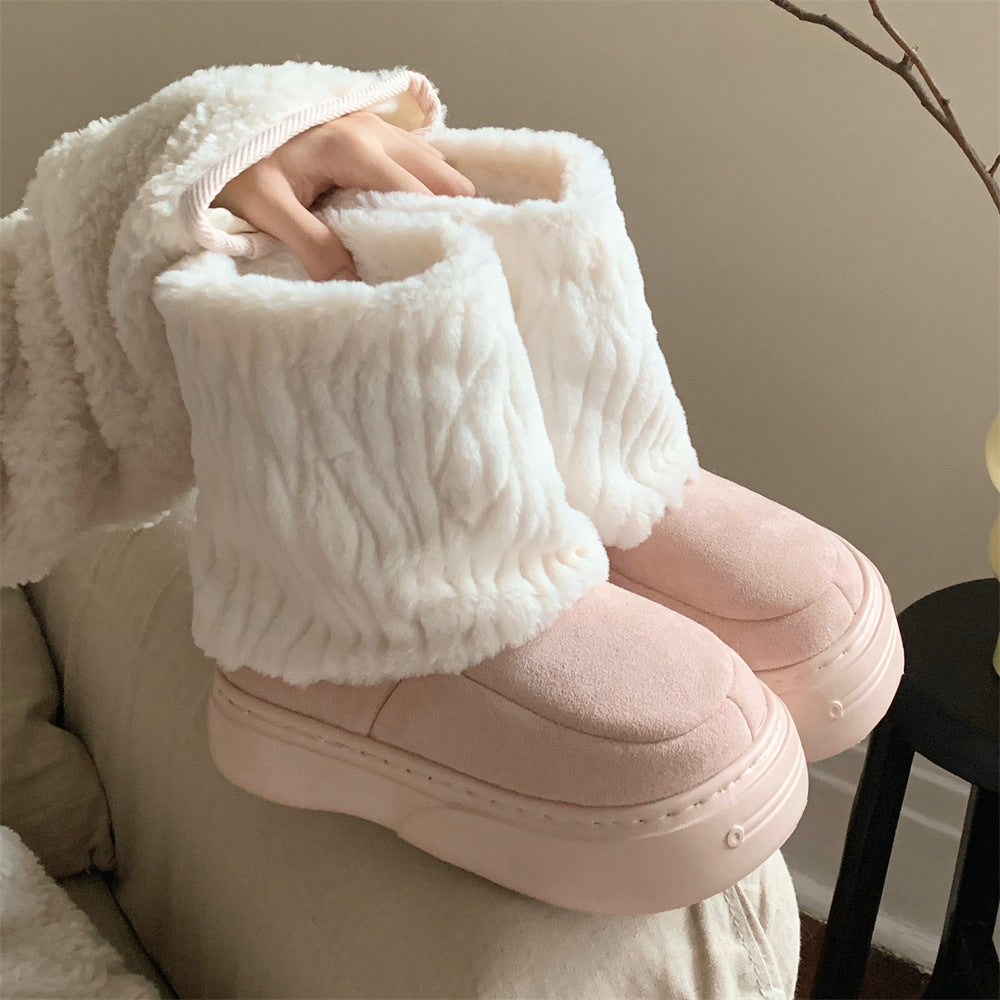 Retro Color-matching Cotton Shoes