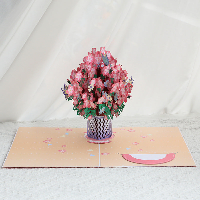 3D Pop-Up Cherry Blossom Greeting Card
