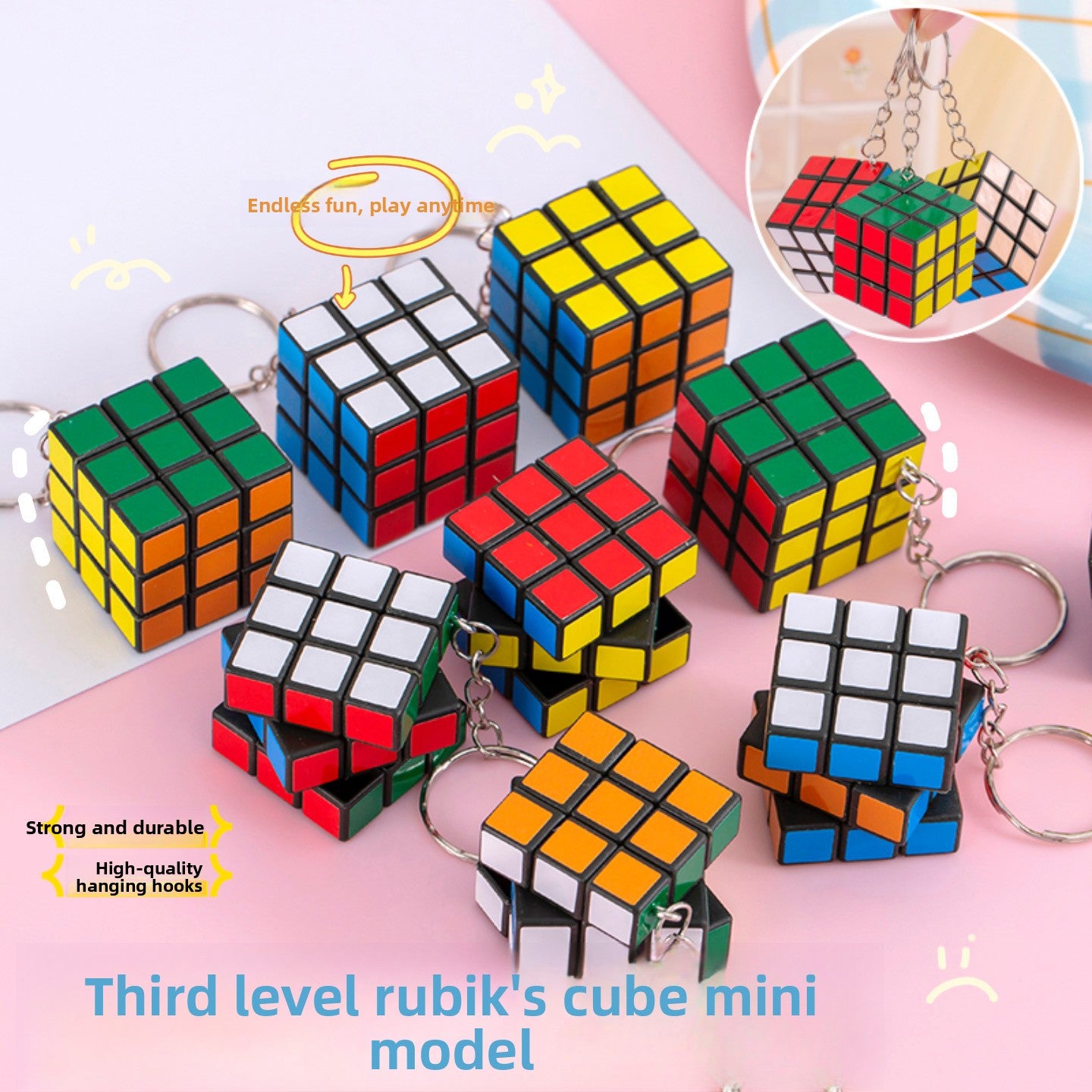 Small Rubik's Cube 3Rd Level with Keychain